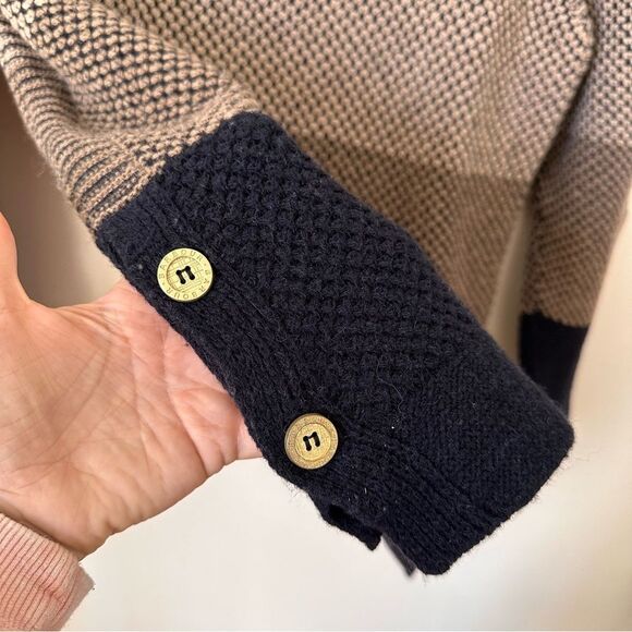 Barbour Heather Knit Color Block Wool Blend Sweater Size 6 - Picture 3 of 6